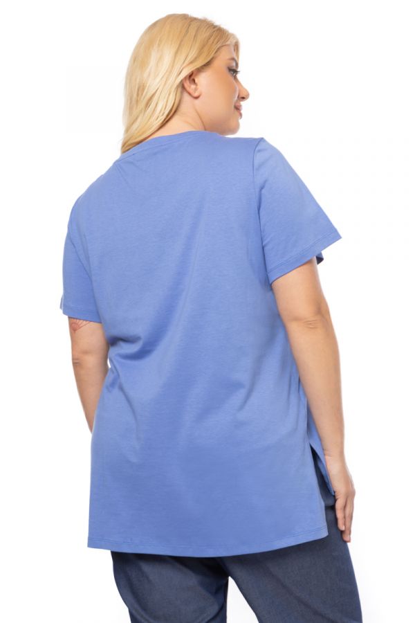 T-shirt με τύπωμα 'Happy Club' σε μπλε χρώμα