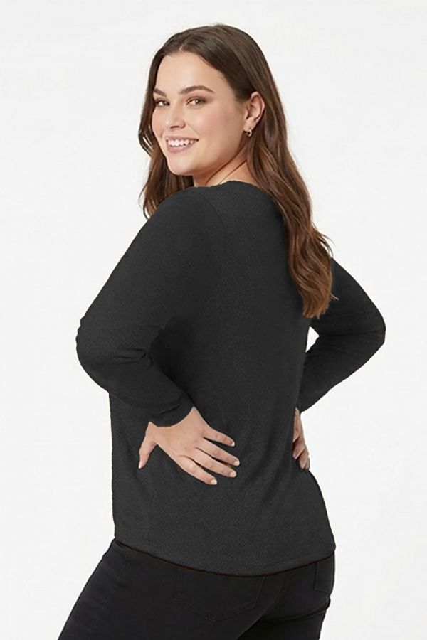 Πλεκτή lurex μπλούζα σε μαύρο χρώμα