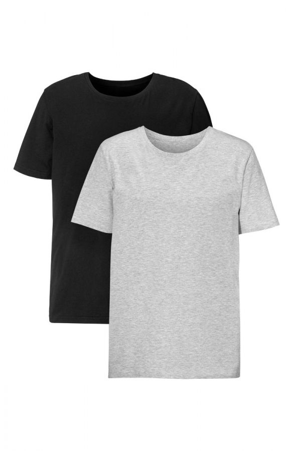 Απλό t-shirt σε μαύρο/γκρι χρώμα (1+1) 