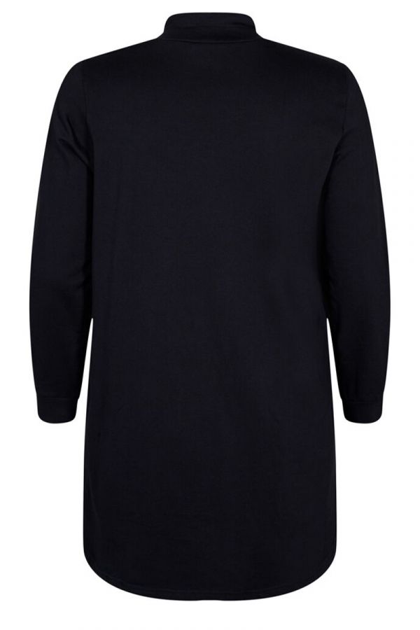 Μπλουζοφόρεμα φούτερ με ψηλό γιακά σε μαύρο χρώμα