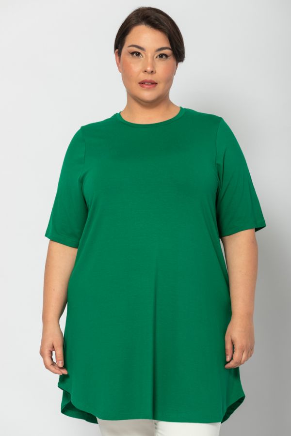 Μπλουζοφόρεμα με στρογγυλή λαιμόκοψη σε πράσινο χρώμα
