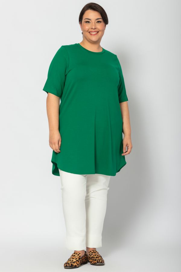 Μπλουζοφόρεμα με στρογγυλή λαιμόκοψη σε πράσινο χρώμα 1xl 2xl 3xl 4xl 5xl 