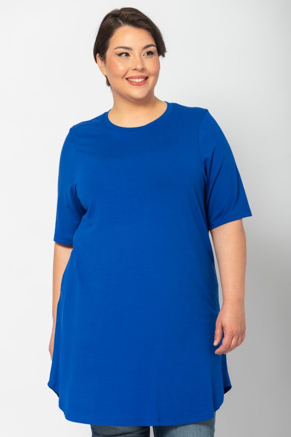 Μπλουζοφόρεμα με στρογγυλή λαιμόκοψη σε ρουά χρώμα 1xl 2xl 3x 4xl 5xl 