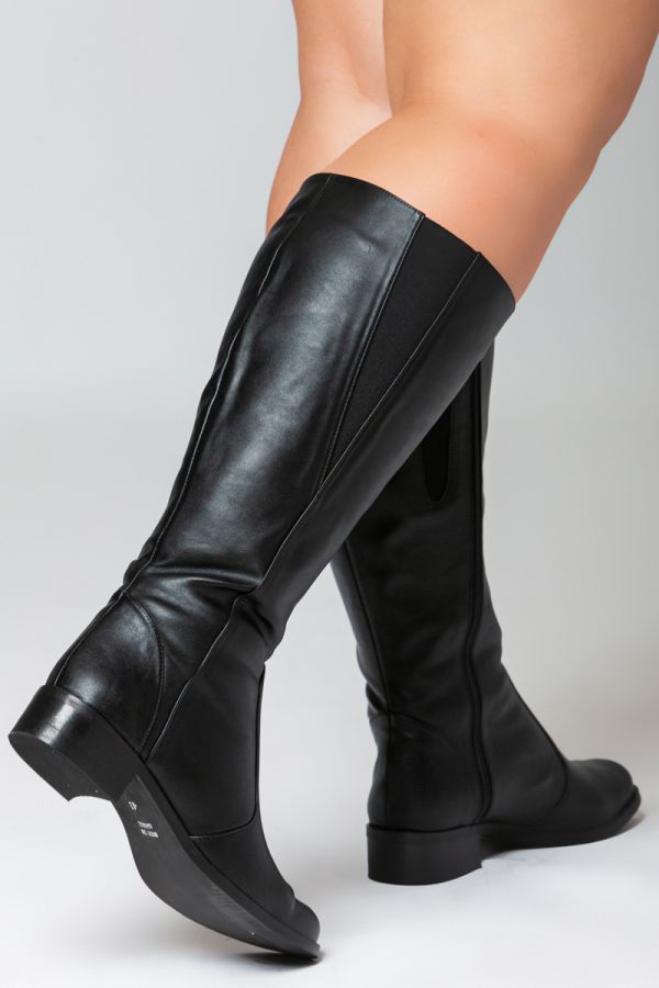 Eco-leather μπότα ιππασίας σε μαύρο χρώμα