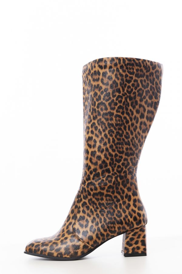 Μπότα τετράγωνη με leopard print