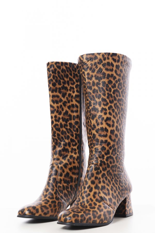 Μπότα τετράγωνη με leopard print
