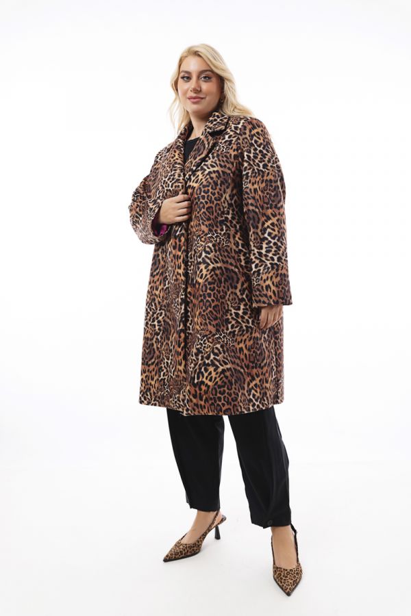 Σταυρωτή παλτοζακέτα σε leopard χρώμα