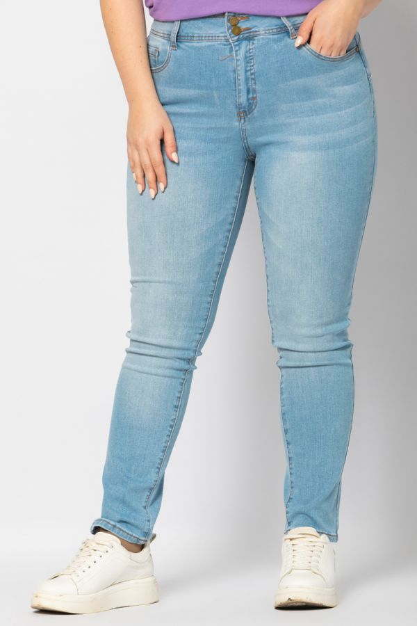 Παντελόνι jean ανόρθωσης σε light blue denim χρώμα 1xl 2xl 3xl 4xl 5xl 