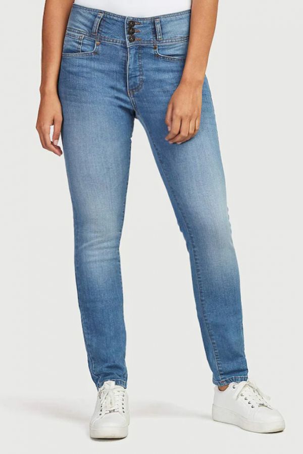 Παντελόνι jean με 3 κουμπιά σε denim light blue χρώμα 