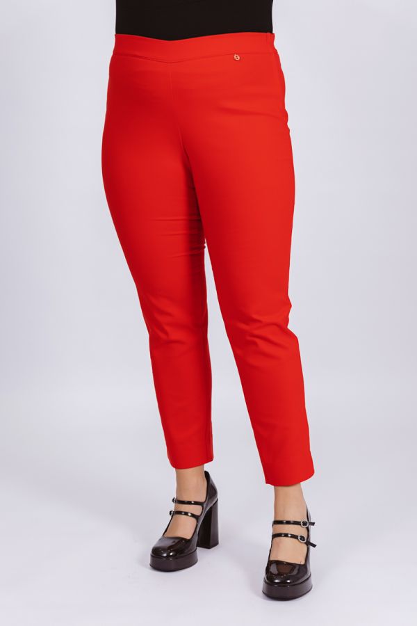 Παντελόνι κολάν με φερμουάρ στο πλάι σε κόκκινο χρώμα