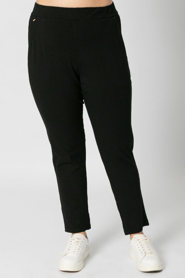 Παντελόνι heavy ίσιο με τσέπες σε μαύρο χρώμα