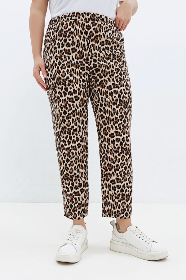 Παντελόνι με λάστιχο στη μέση σε leopard χρώμα