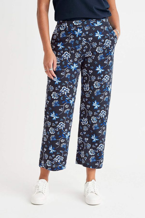 Ζιπ κιλότ με print και τσέπες σε μαύρο/μπλε χρώμα 1xl 2xl 3xl 4xl 5xl 