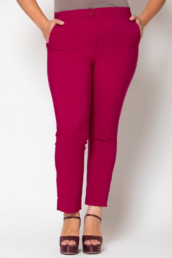 Παντελόνι με λάστιχο στο πίσω μέρος σε φούξια χρώμα 1xl,2xl,3xl,4xl,5xl