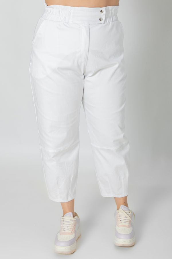 Παντελόνι τύπου jean σε λευκό χρώμα