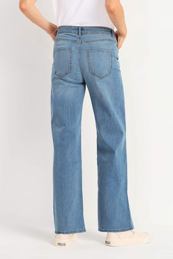 Jean καμπάνα με κουμπιά σε denim light blue χρώμα