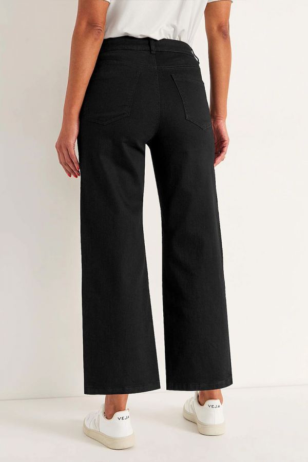 Φαρδύ καμπάνα jean 7/8 σε denim black  χρώμα