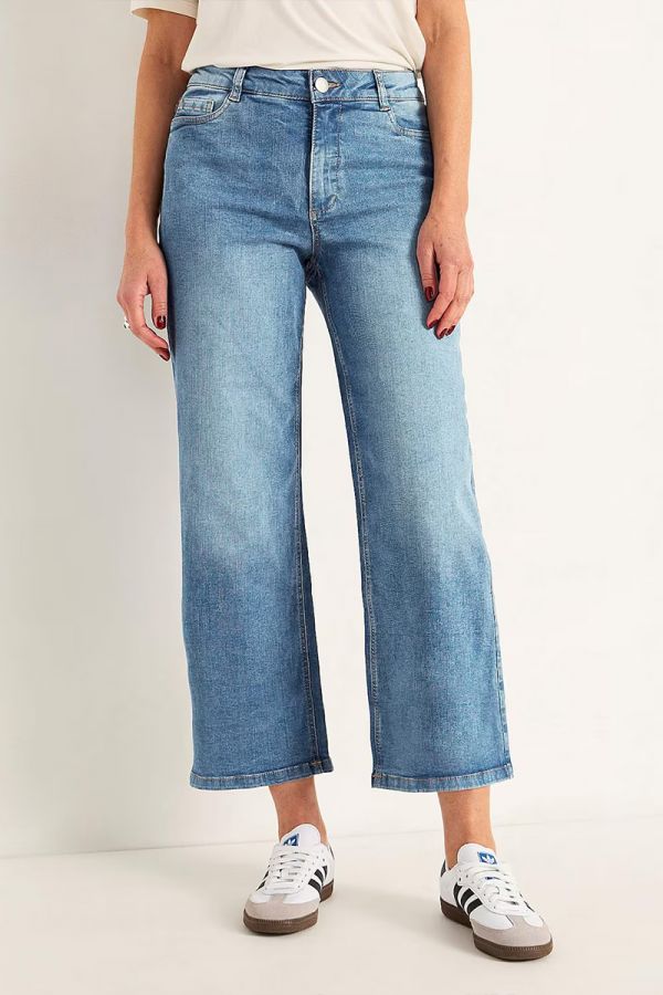 Φαρδύ καμπάνα jean 7/8 σε denim light blue χρώμα