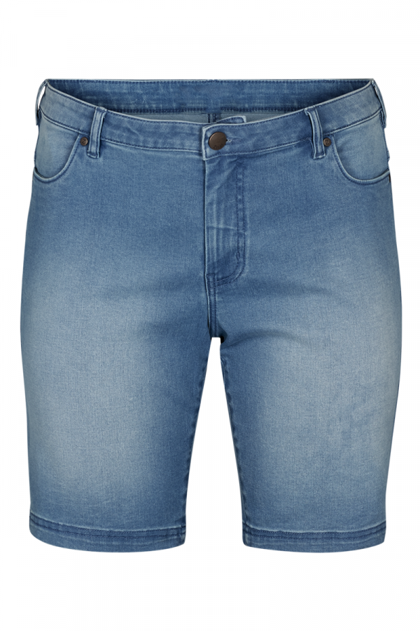 Jean shorts ελαστικό με ξεβάμματα σε light blue χρώμα