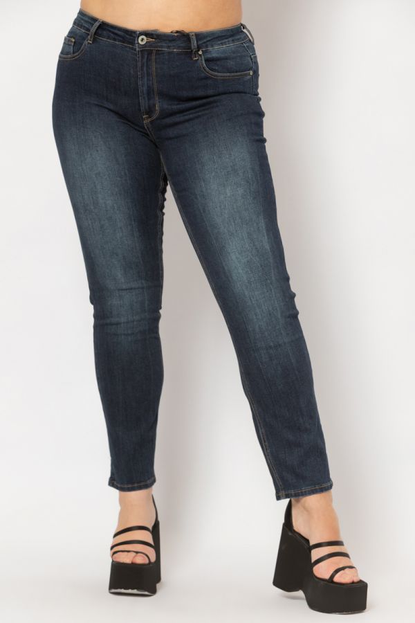 Jean ίσιο παντελόνι σε denim blue χρώμα 1xl 2xl 3xl 4xl 5xl 