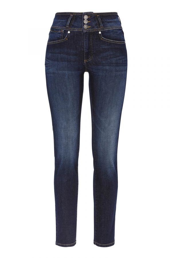 Παντελόνι jean με 3 κουμπιά  σε denim blue χρώμα 