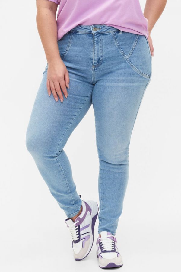 Jean παντελόνι χωρίς τσέπες σε denim light blue χρώμα 1xl 2xl 3xl 4xl 5xl 