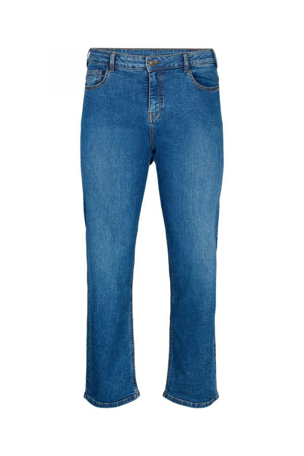 Jean ψηλόμεσο παντελόνι σε denim blue χρώμα