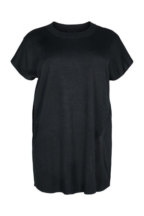 Πλεκτό μπλουζοφόρεμα από λούρεξ σε μαύρο χρώμα