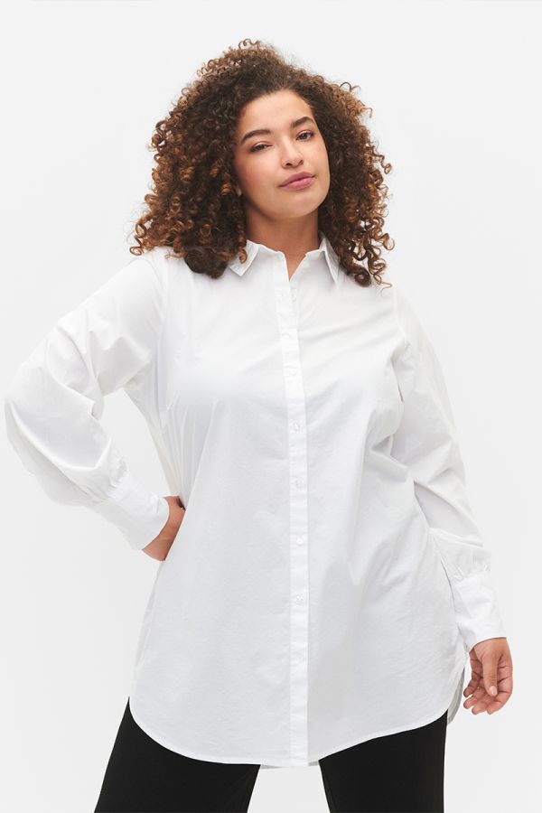 Κλασικό cotton πουκάμισο σε λευκό χρώμα