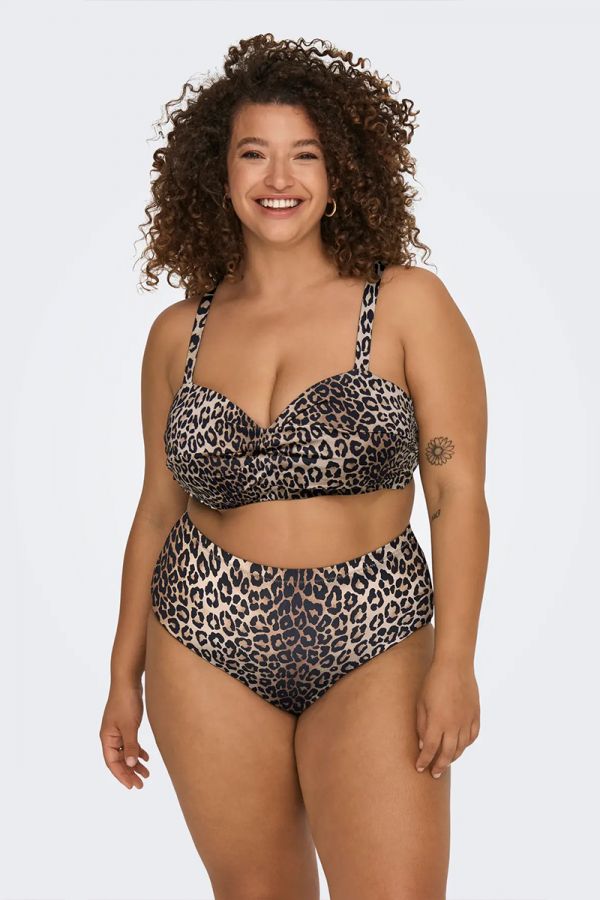 Ψηλόμεσο bikini-slip σε leopard χρώμα