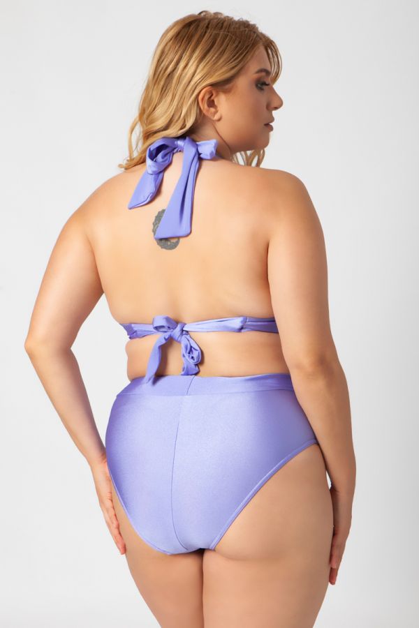 Ψηλόμεσο σκαφτό bikini-slip σε λιλά χρώμα