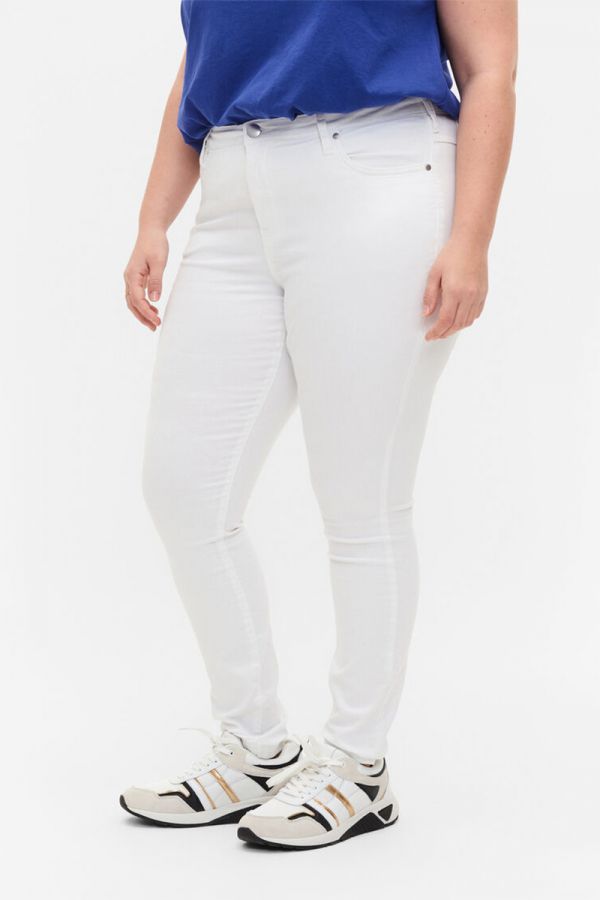 Ψηλόμεσο slim jean σε denim white χρώμα