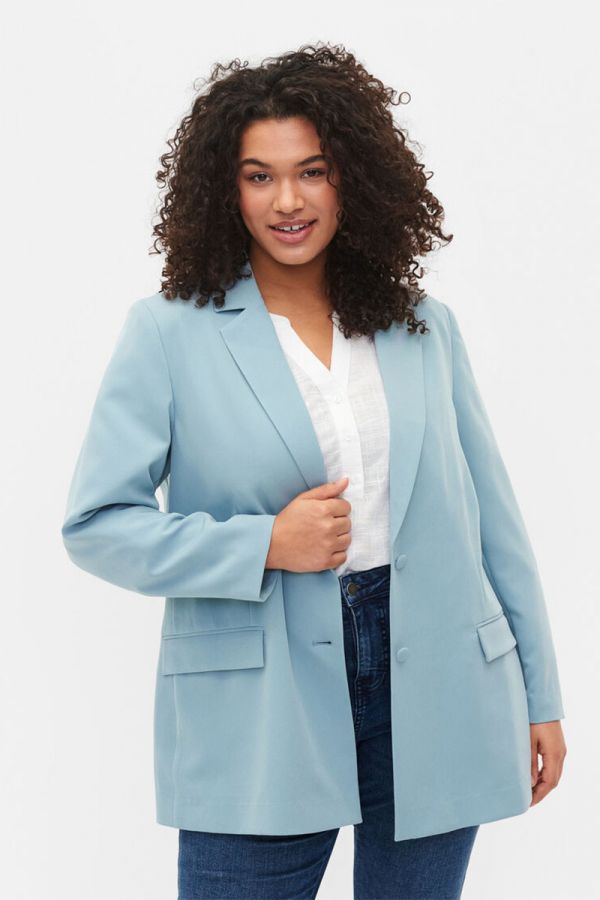 Σακάκι blazer με κουμπιά σε γαλάζιο χρώμα
