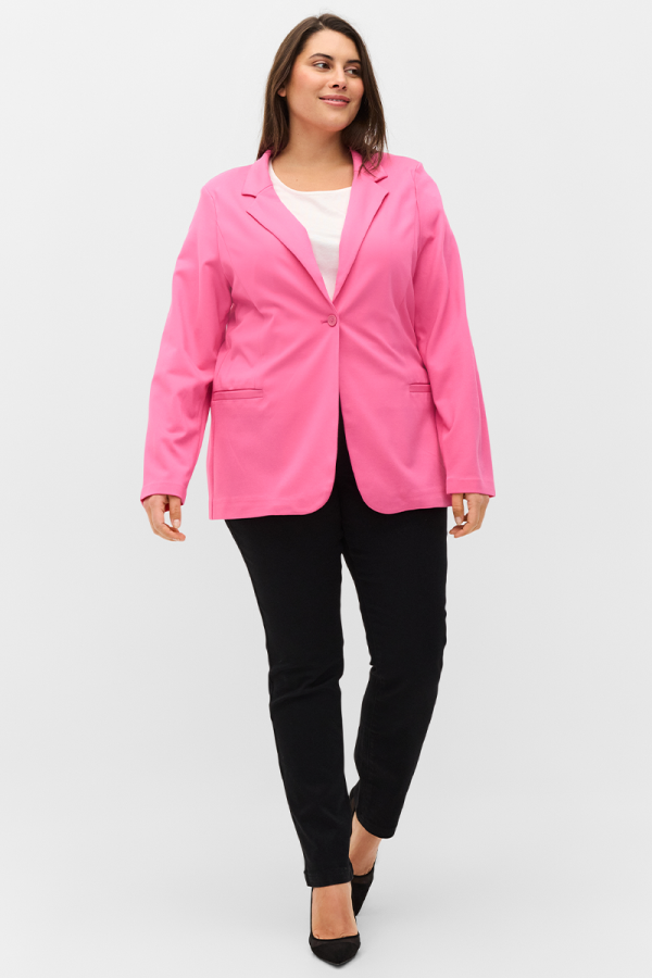 Σακάκι ποντοστόφα με κουμπί σε ροζ χρώμα