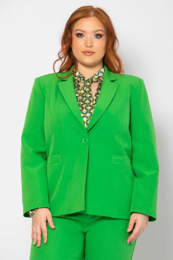 Σετ σακάκι με cigarette παντελόνι σε πράσινο χρώμα 1xl 2xl 3xl 4xl 5xl 