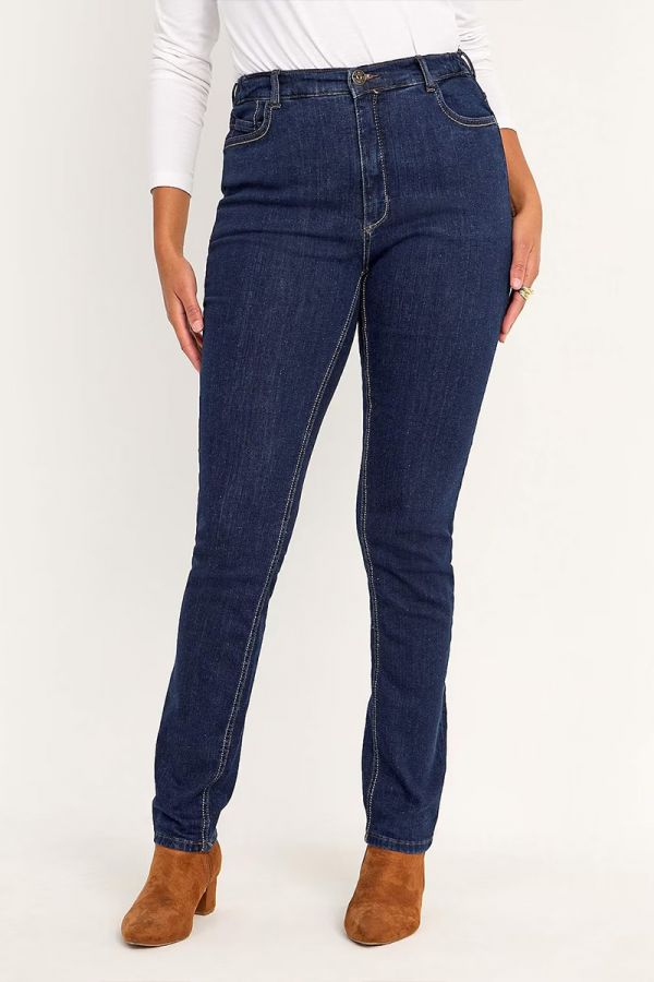 Παντελόνι jean dark denim blue σε ίσια γραμμή με λάστιχο