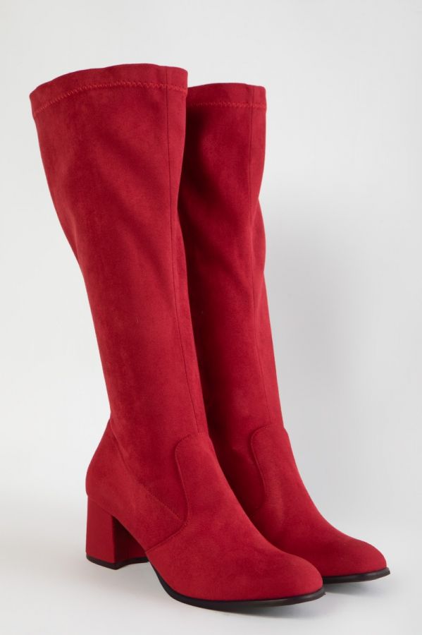 Σουέντ μπότα σε κόκκινο χρώμα 1xl,2xl,3xl,4xl,5xl