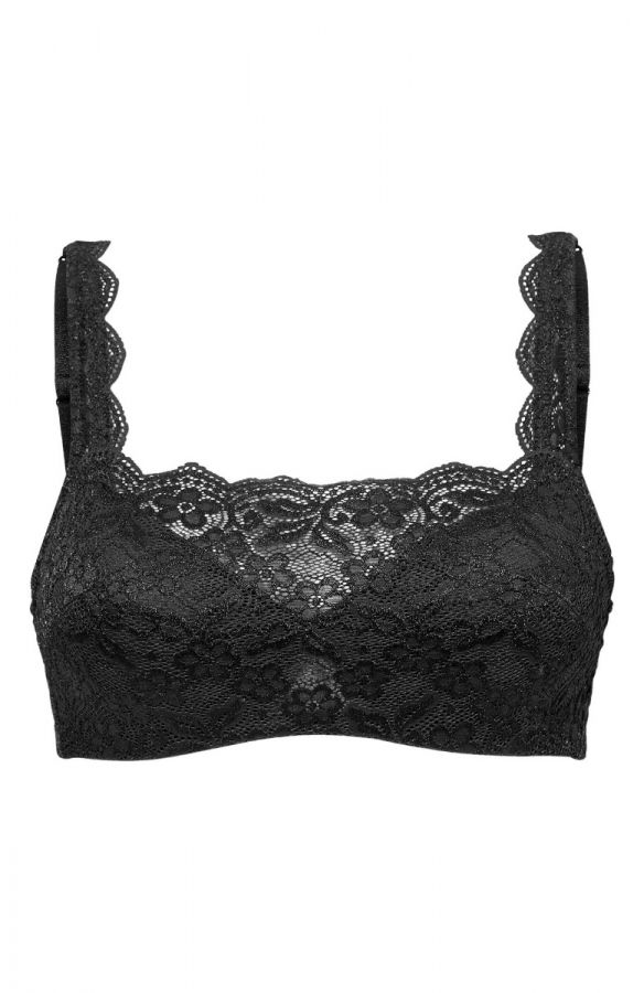 Bralette με δαντέλα σε μαύρο χρώμα