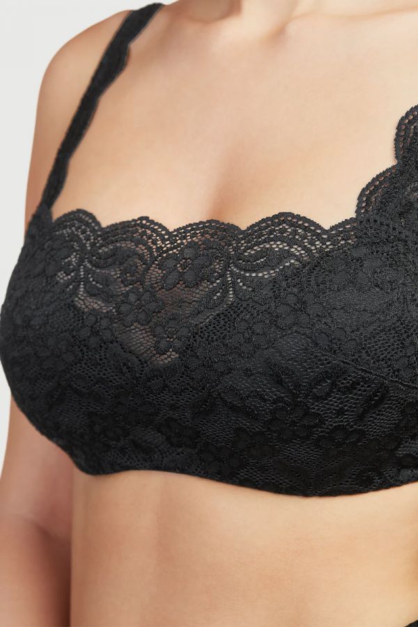 Bralette με δαντέλα σε μαύρο χρώμα