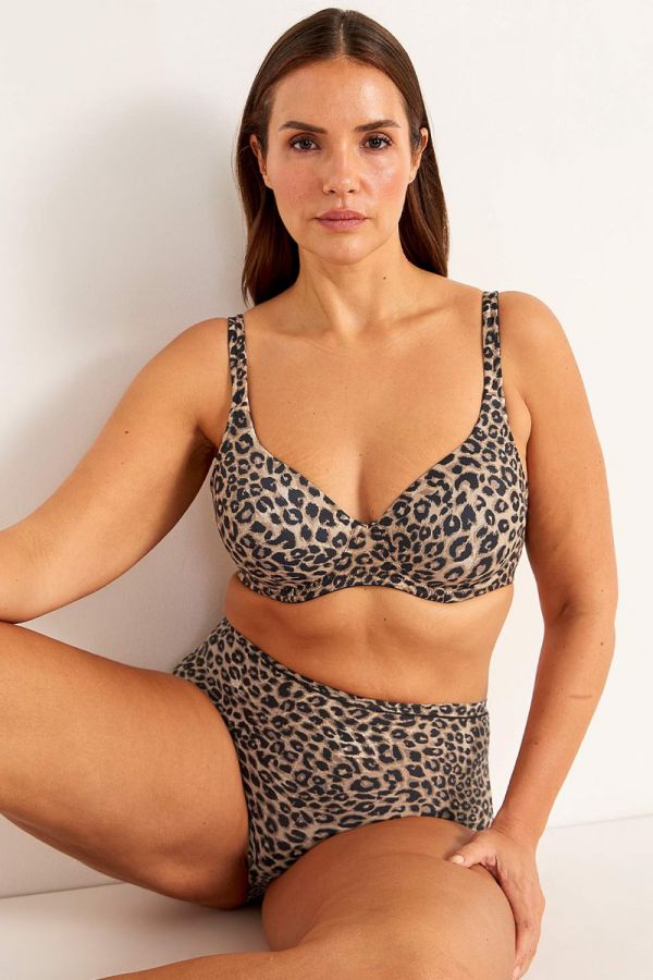 Σουτιέν plunge με μπανέλα σε leopard χρώμα