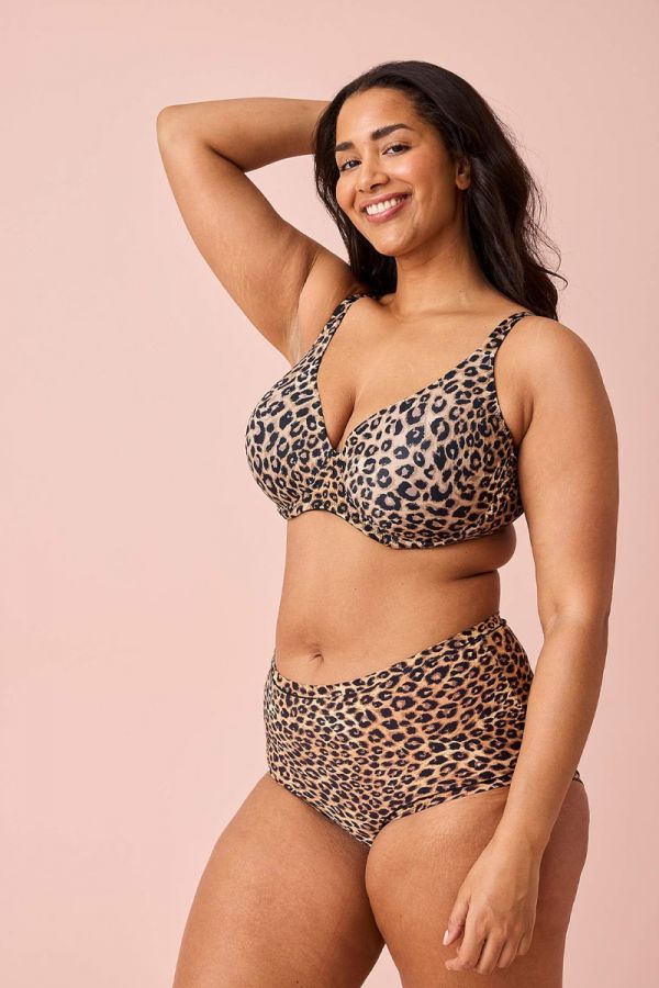 Σουτιέν plunge με μπανέλα σε leopard χρώμα