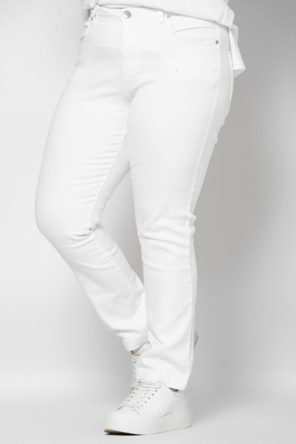 Straight jean σε λευκό χρώμα 1xl 2xl 3xl 4xl 5xl 