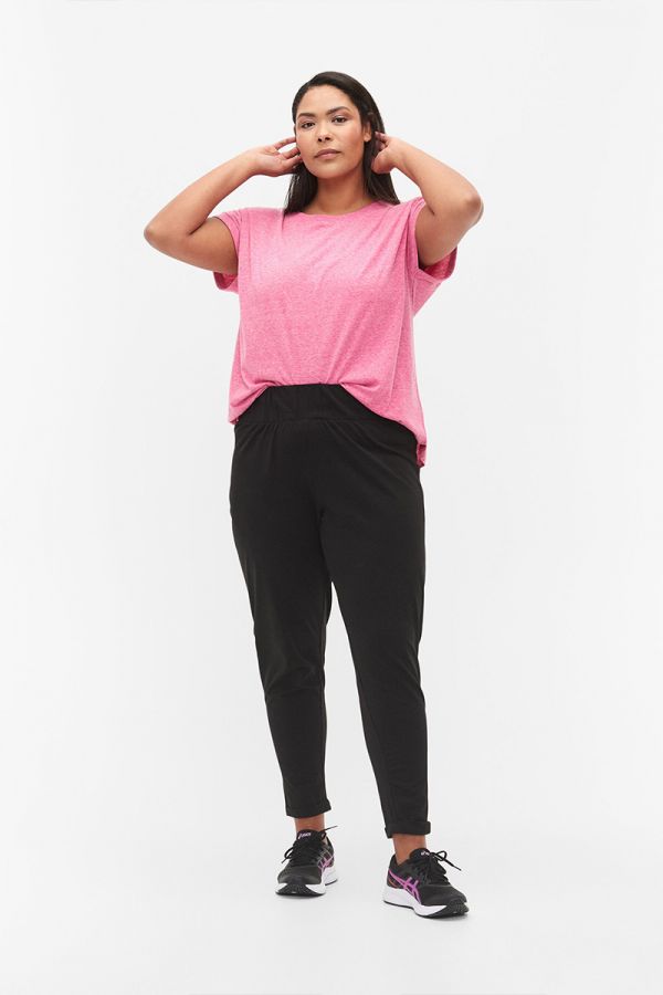 T-shirt με γύρισμα στα μανίκια σε ροζ χρώμα 1xl 2xl 3xl 4xl 5xl 