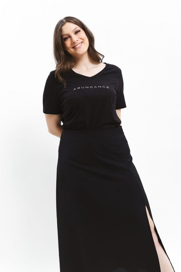 T-shirt με στρας 'Abundance' σε μαύρο χρώμα