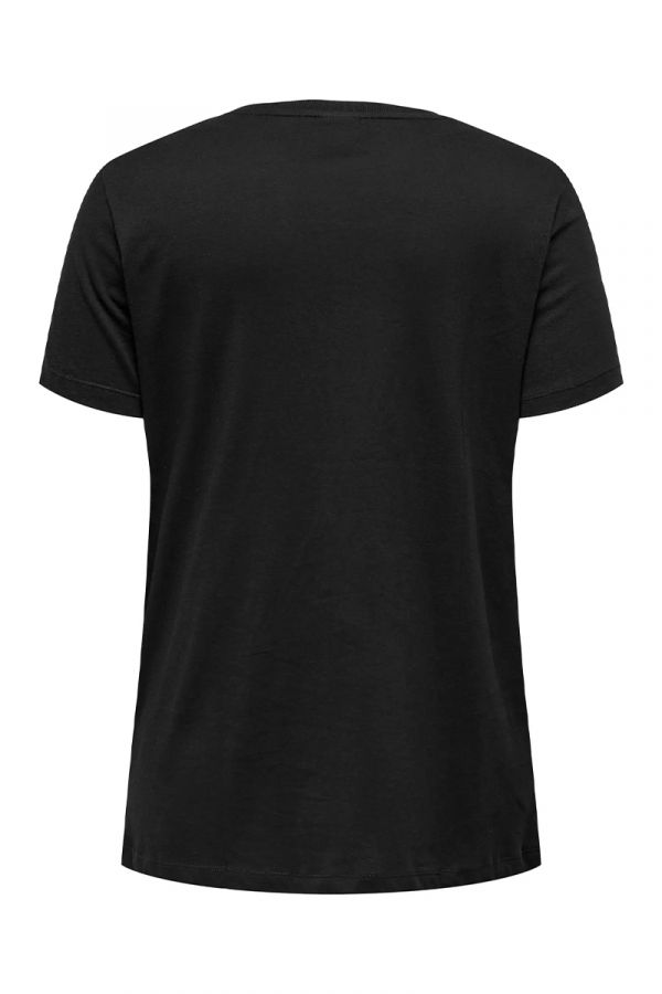 T-shirt με στρας στο μπούστο σε μαύρο χρώμα