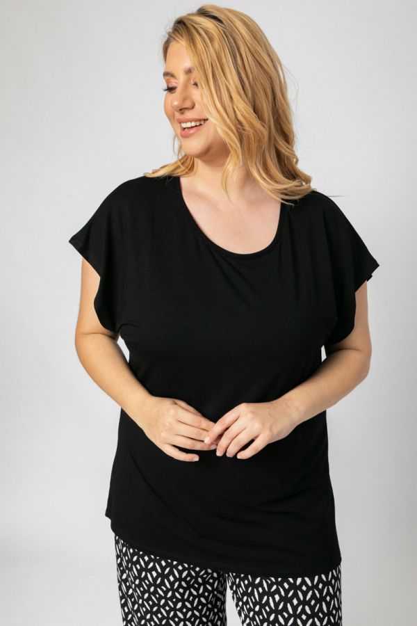 T-shirt με στρογγυλή λαιμόκοψη σε μαύρο χρώμα 1XL 2xl 3xl 4xl 5xl 