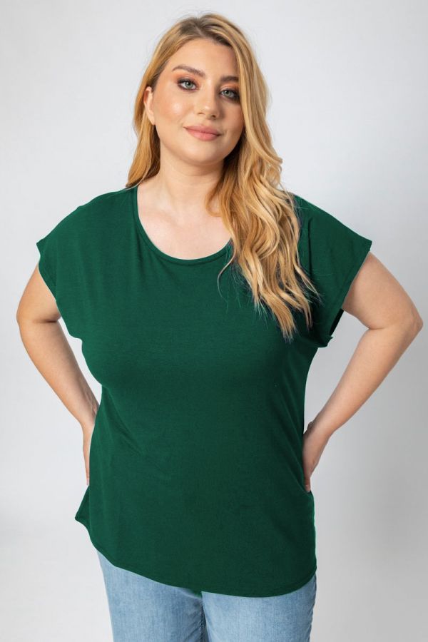 T-shirt με στρογγυλή λαιμόκοψη σε πράσινο χρώμα