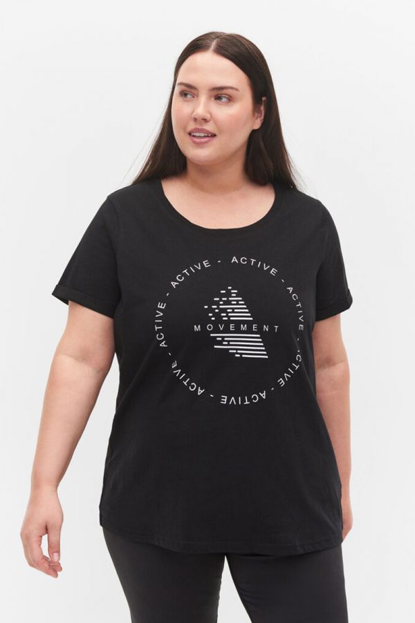 T-shirt με τύπωμα σε μαύρο χρώμα