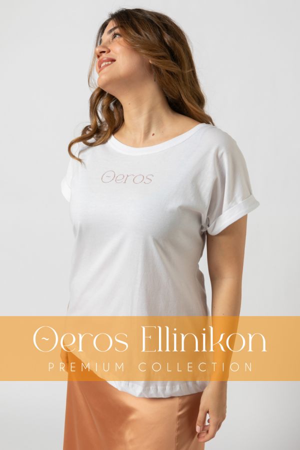 T-shirt -Θeros Εllinikon- σε λευκό χρώμα | Premium Collection
