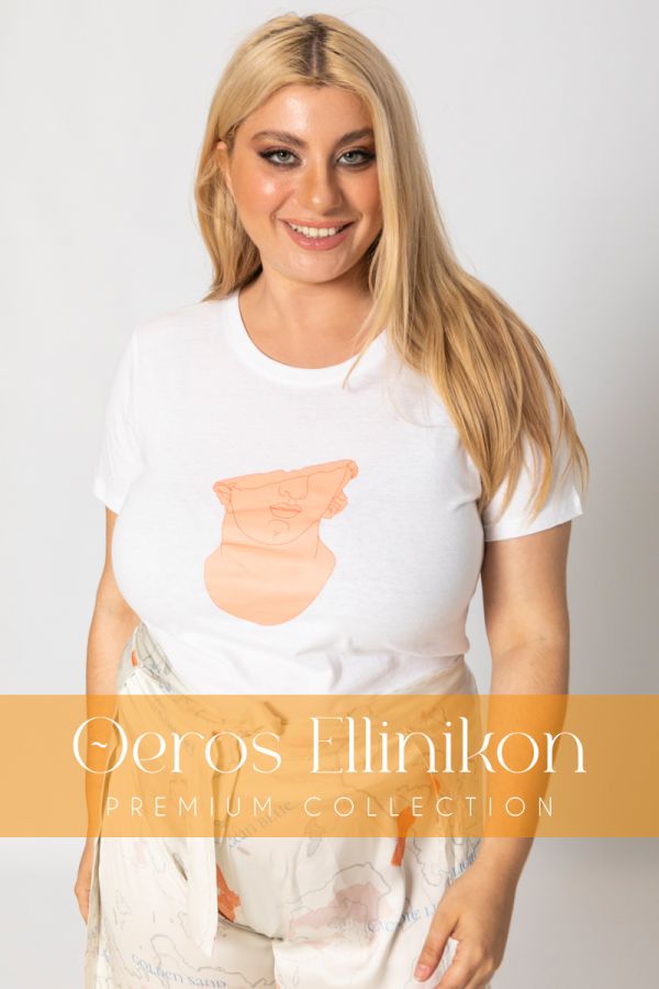 T-shirt -Θeros Εllinikon- σε λευκό χρώμα | Premium Collection